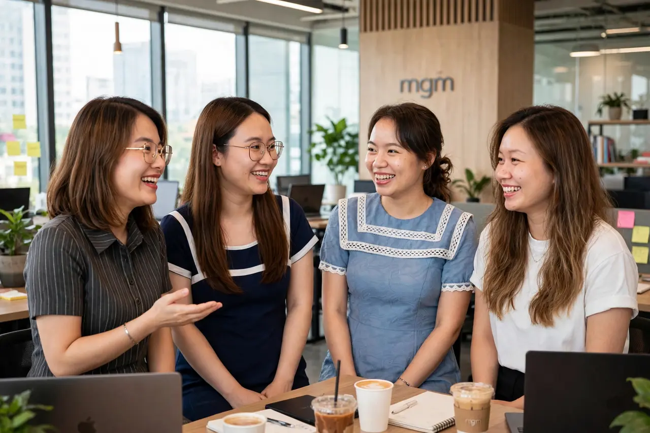 Khoảnh khắc buổi sáng của các đồng nghiệp nữ mgm